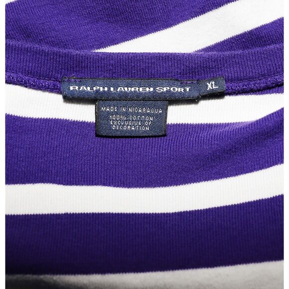 Ralph Lauren Sport Preppy Striped V Neck Short Sleeve Top Size Medium - Picture 3 of 3